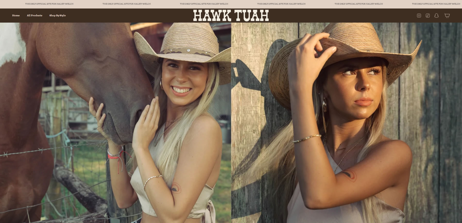 Hawk Tuah Girl Haliey Welch's personal website